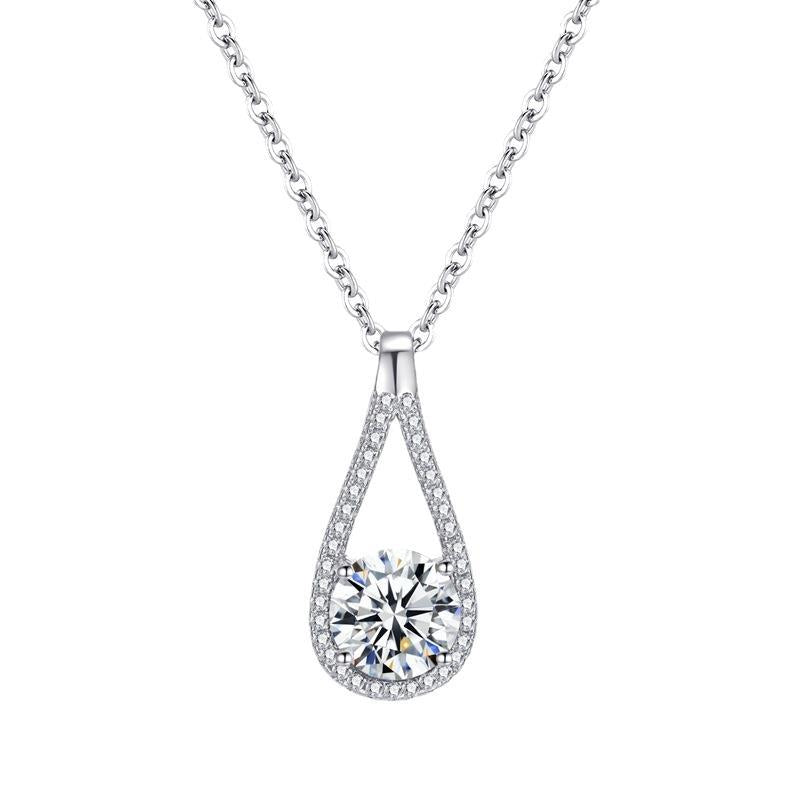 Elegant Heart & Teardrop S925 Silver Necklace