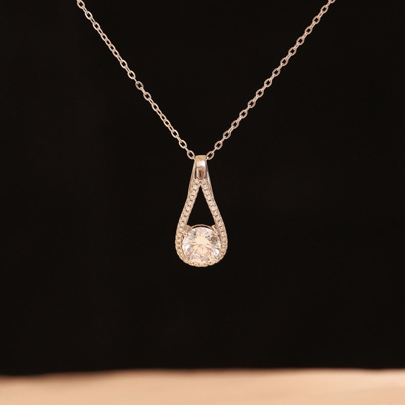 Elegant Heart & Teardrop S925 Silver Necklace