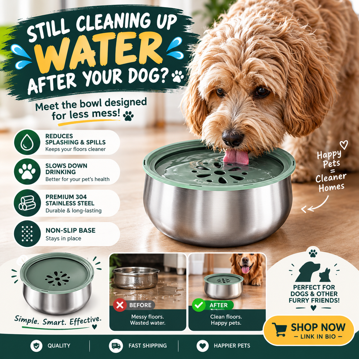 SplashGuard Deluxe Pet Hydration Bowl